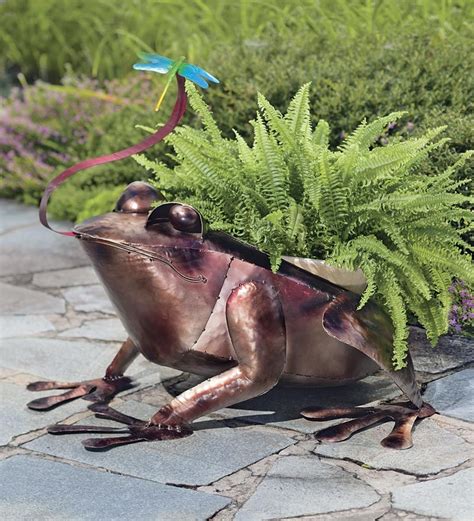 metal standing frog planter box|Frog Planters You'll Love .